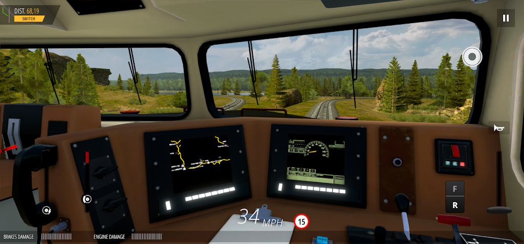 Screenshot do jogo Construction Simulator PRO a mostrar máquinas pesadas no estaleiro